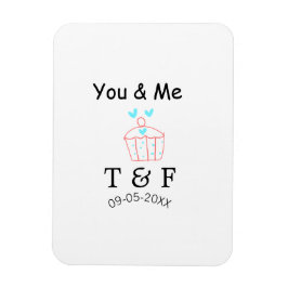 Ímã You and me love cup cake red valentine's day name