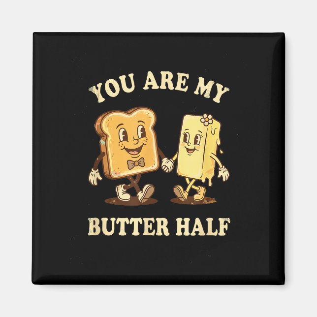 Imã You Are My Butter Half Retro Toast Bread Couple Va (Frente)