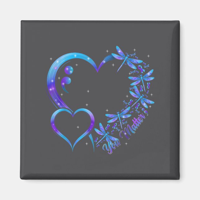 Imã You Dragonfly Suicide Prevention Awareness Men Wom (Frente)