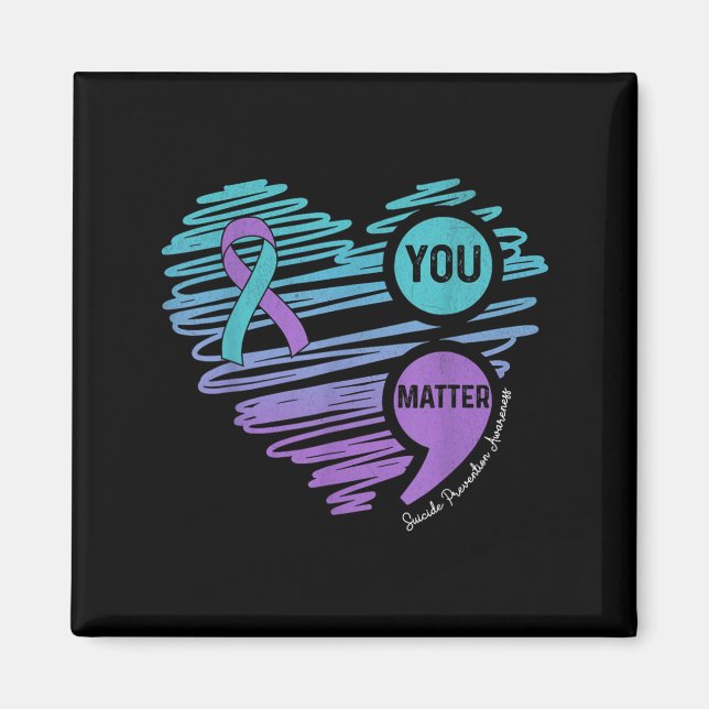 Imã You Suicide Prevention Awareness Semicolon Suprt  (Frente)