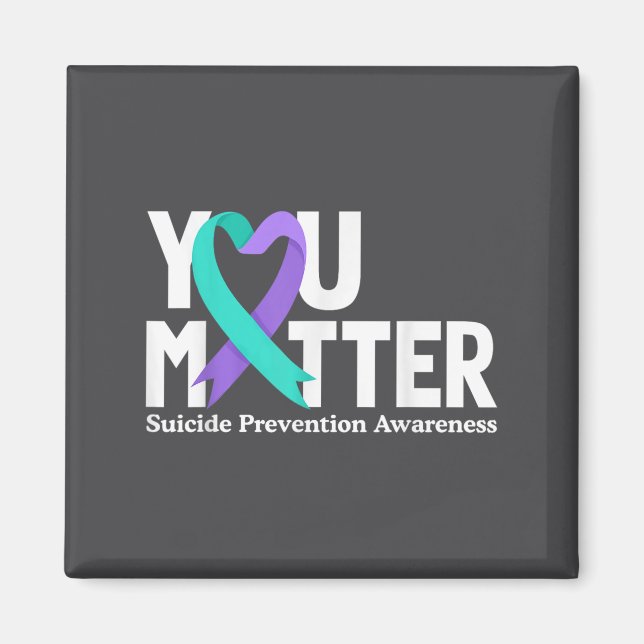 Imã You Suicide Prevention Awareness Teal &amp; Purple (Frente)