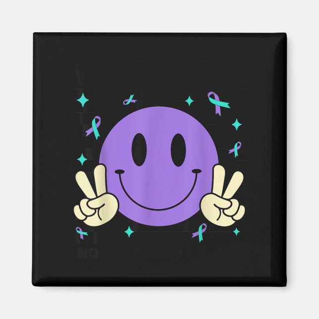 Imã You Teal Purple Ribbon Suicide Prevention Awarenes (Frente)