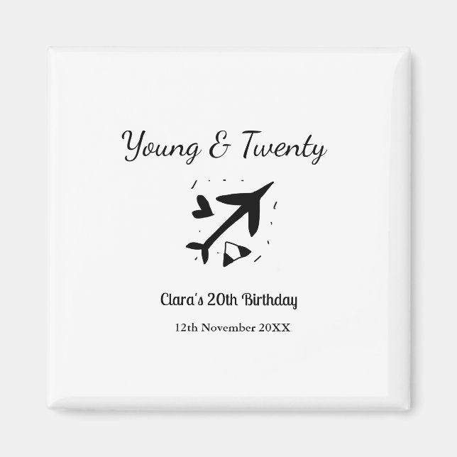 Imã Young and twenty adventure happy birthday add name (Frente)
