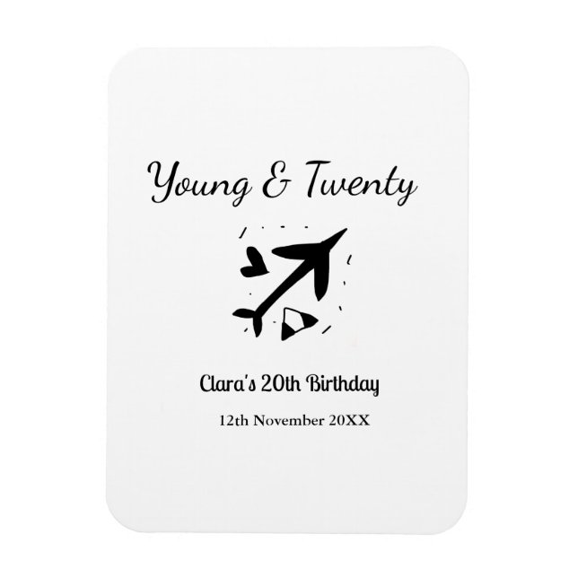 Ímã Young and twenty adventure happy birthday add name (Vertical)