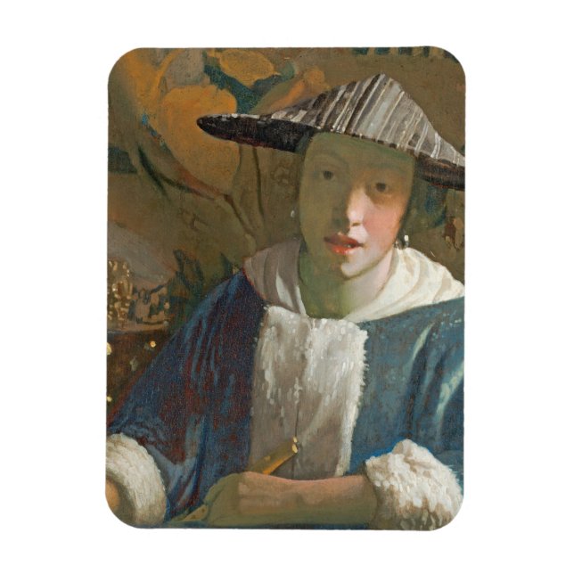 Ímã Young Girl with a Flute, c.1665-70 (Vertical)