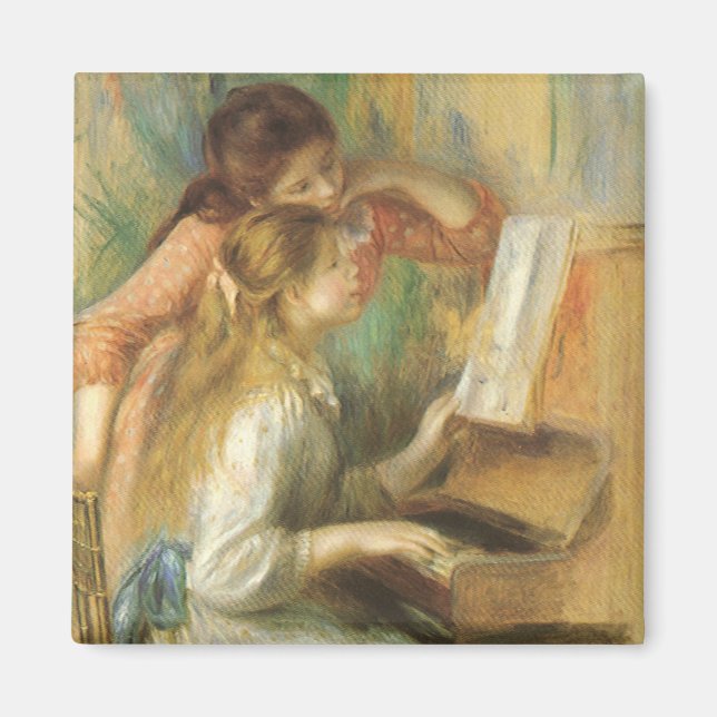Imã Young Girls in Piano por Pierre Renoir (Frente)