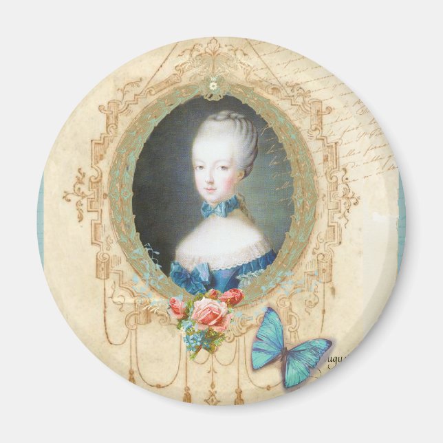 Imã Young Marie Antoinette Butterfly Art Impressão (Frente)