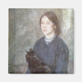 Imã Young Woman Holding a Black Cat (by Gwen John)