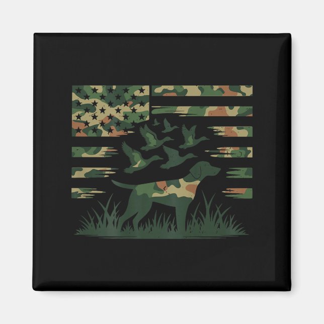 Imã Youth Camo Mallard Duck Hunting Dog Camouflage Ame (Frente)