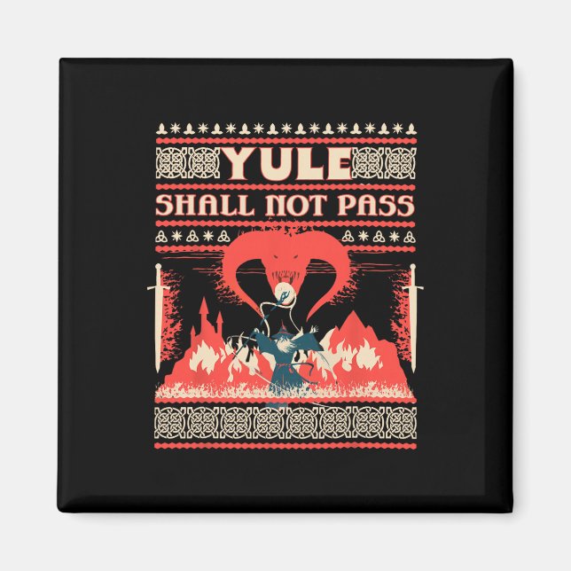 Imã Yule Shall Not P Fantasy Wizard Holiday Pun Funny  (Frente)