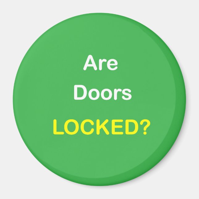 Imã z94 - Lembrete magnético ~ AS PORTAS ESTÃO BLOQUEA (Frente)