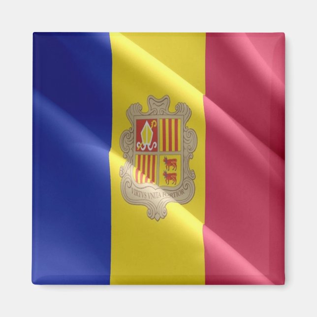 Imã zAD001 Waving FLAG Andorra, Fridge (Frente)