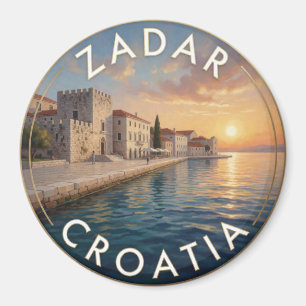 Imã Zadar Croácia Pôr do Sol no Adriático na Marginal