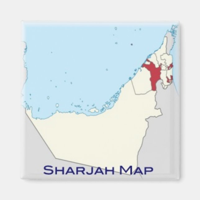 Imã zAE017 MAP of SHARJAH, UAE, Asia, Fridge (Frente)