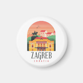 Imã Zagreb Croácia Cityscape Vintage