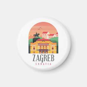 Imã Zagreb Croácia Cityscape Vintage
