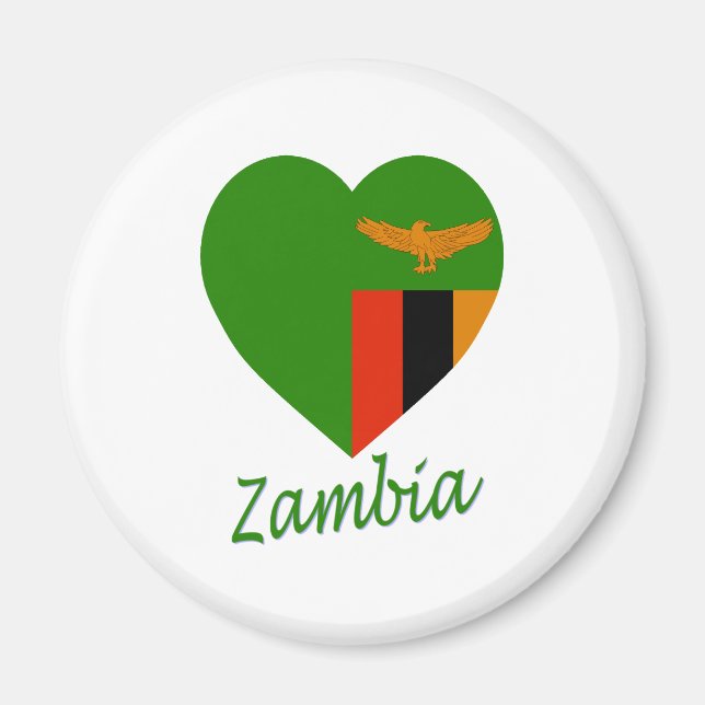 Imã Zâmbia Flag Heart (Frente)