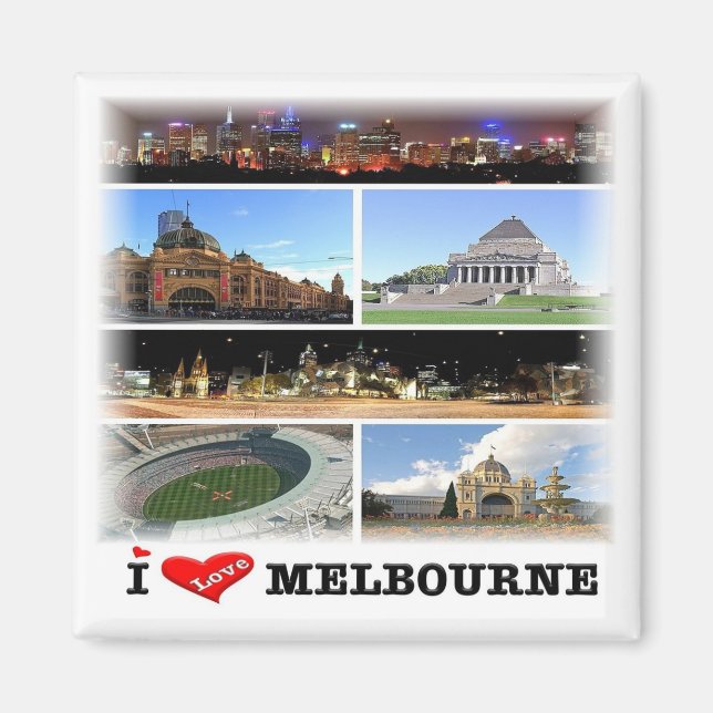 Imã zAU016 MELBOURNE, Austrália, Oceânia, frigorífico (Frente)