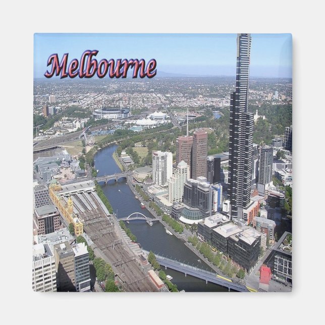 Imã zAU043 MELBOURNE, Austrália, Oceânia, frigorífico (Frente)