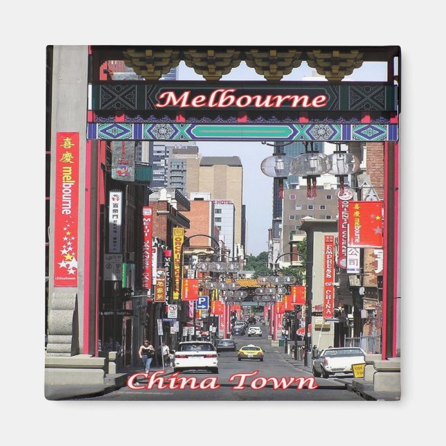 Imã zAU060 MELBOURNE, China Town, Austrália, Fridge (Frente)