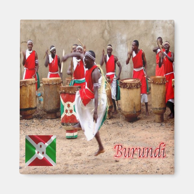 Imã zBI004 BURUNDI, Spectacle de Tambours, Fridge (Frente)
