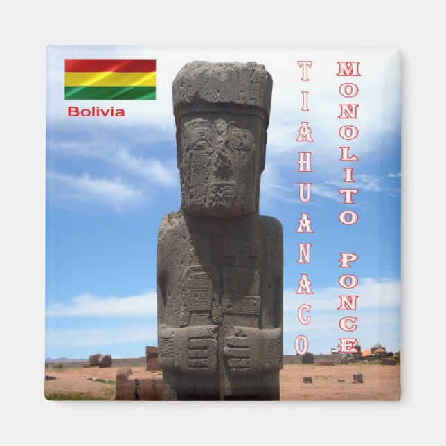 Imã zBO006 TIAHUANACO, Ponce Monolith, Bolívia, Fridge (Frente)