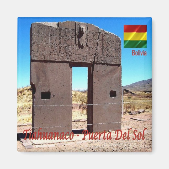 Imã zBO012 TIAHUANACO, Sun Door, Bolívia, Fridge (Frente)