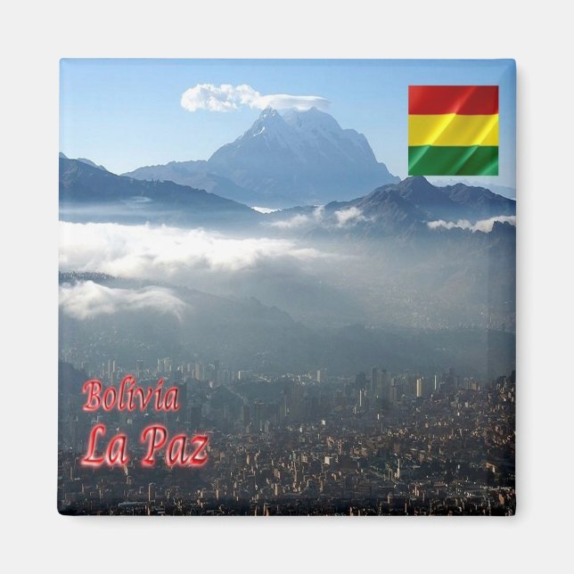 Imã zBO019 LA PAZ, Amaneciendo, Bolívia, Fridge (Frente)