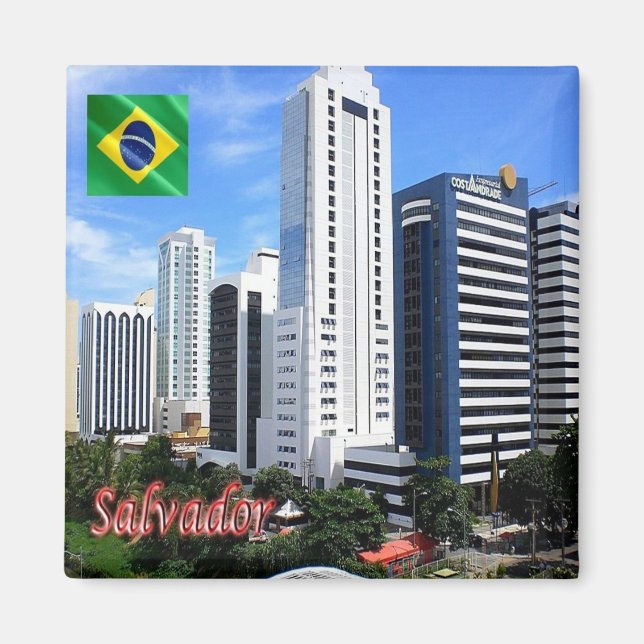 Imã zBR015 SALVADOR, Brasil, Skycrapers, Fridge (Frente)