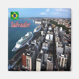 Imã zBR017 SALVADOR, Brasil, Porto, Vista aérea, frigo