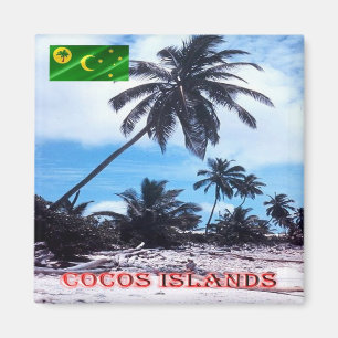 Imã zCC007 ILHAS COCOS E KEELING, Palmeiras, Geladeira