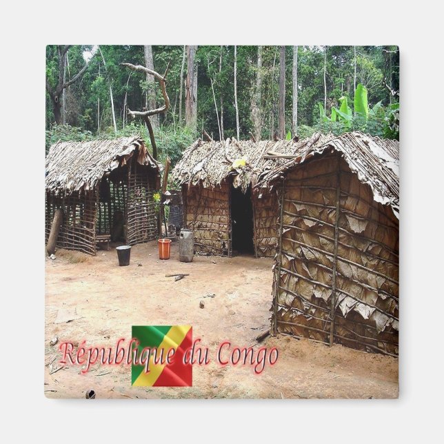Imã zCG005 REPÚBLICA DO CONGO, House Pygmy, Fridge (Frente)