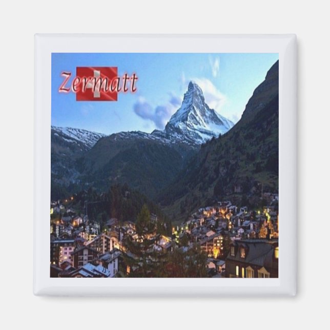 Imã zCH036 ZERMATT Panorama Swiss - Fridge Magnet (Frente)