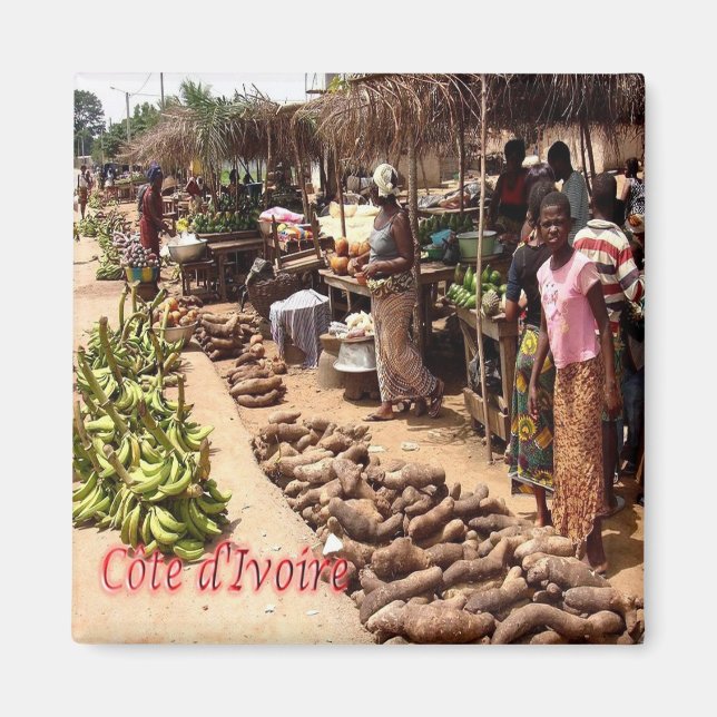 Imã zCI007 IVORY COAST, mercado tradicional, Fridge (Frente)