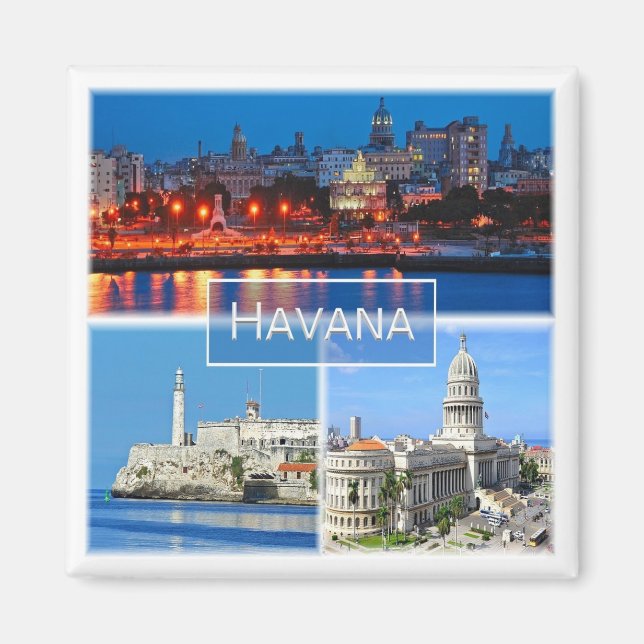 Imã zCU003 HAVANA, Mosaico, Cuba, América, frigorífico (Frente)