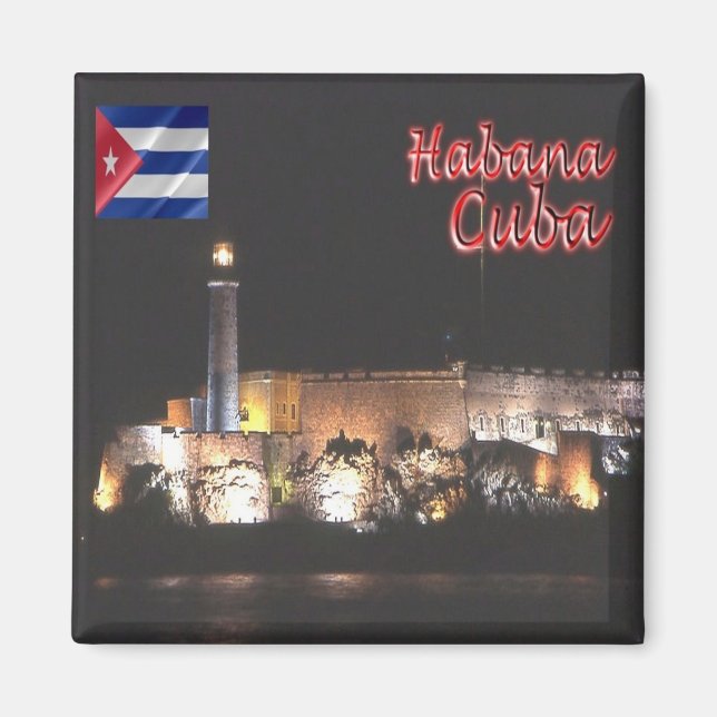Imã zCU007 HAVANA, farol, Cuba, América, frigorífico (Frente)