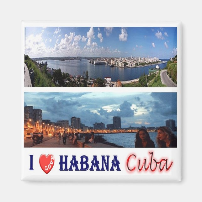 Imã zCU009 HAVANA I Love, Cuba, América, Fridge (Frente)