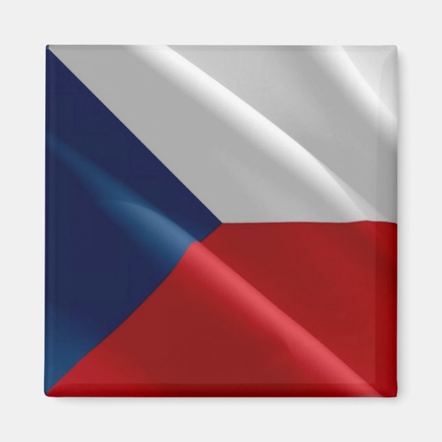 Imã zCZ002 WAVING FLAG da República Checa, frigorífico (Frente)