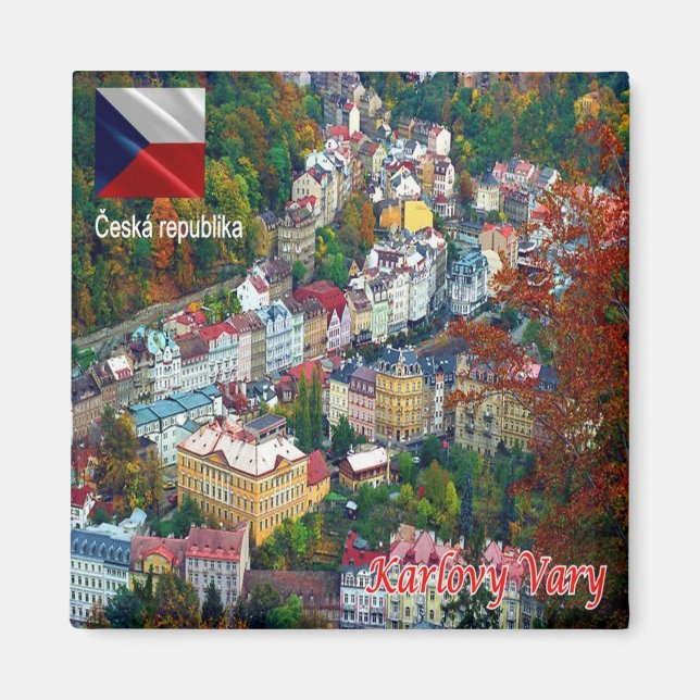 Imã zCZ019 KARLOVY VARY República Checa, frigorífico (Frente)