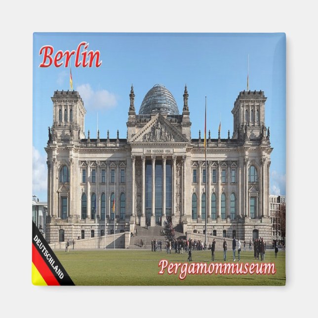 Imã zDE074 BERLIN REICHSTAG BUILDING Alemanha, Fridge (Frente)