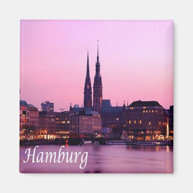 Imã zDE084 HAMBURG, Alemanha Fridge, (Frente)