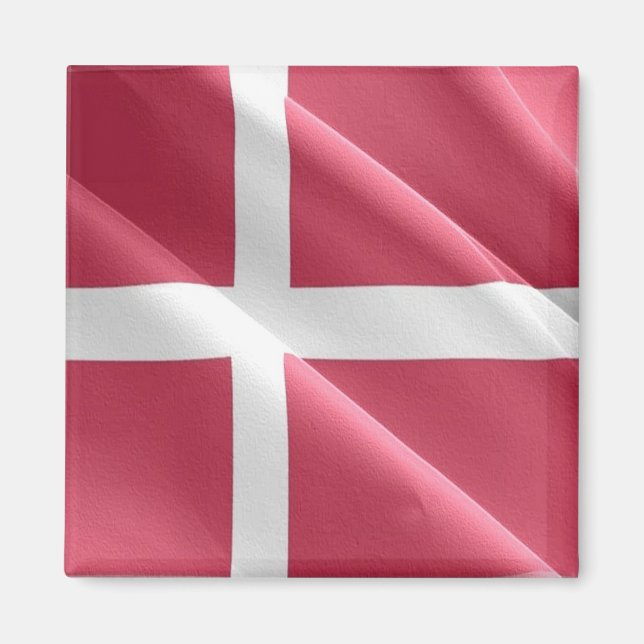 Imã zDK002 DANISH Waving FLAG Dinamarca , Fridge (Frente)