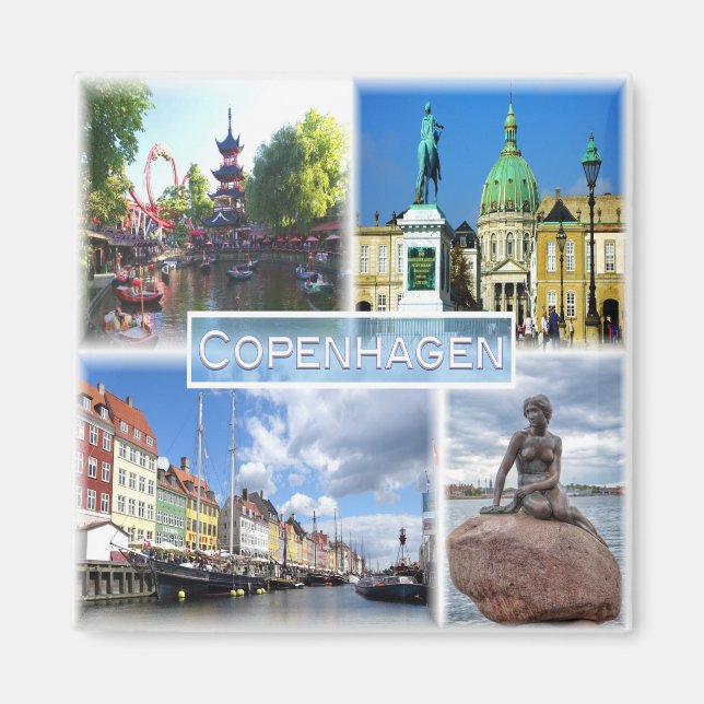 Imã zDK013 COPENHAGEN Tivoli Garden Amalienborg (Frente)