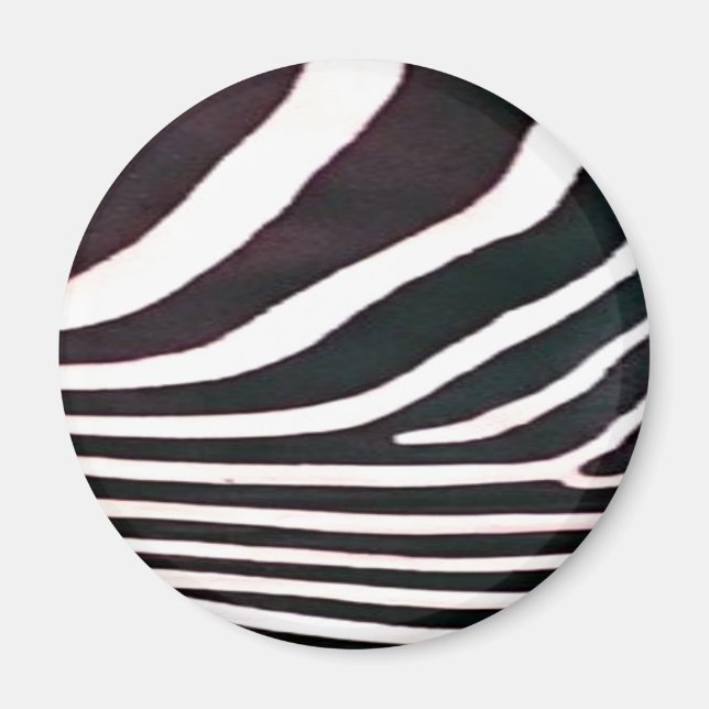 Imã Zebra Black and White Stripes Impressão (Frente)