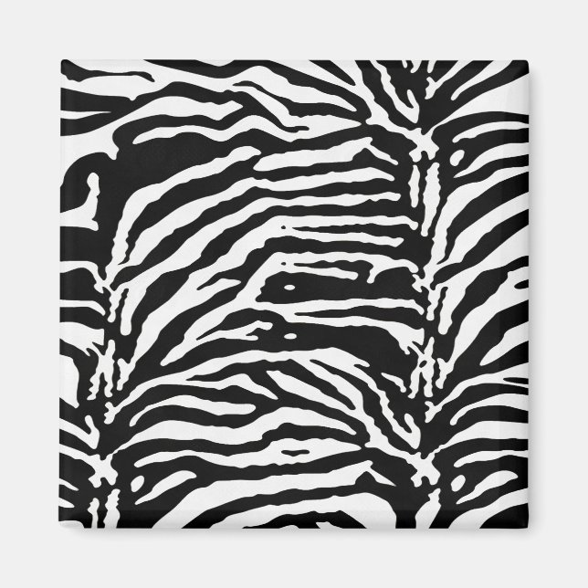 Imã Zebra Camouflage Padrão Artístico Negro e Branco (Frente)