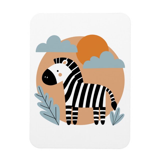 Ímã Zebra Caprichosa Influenciada pela Escandinávia (Vertical)