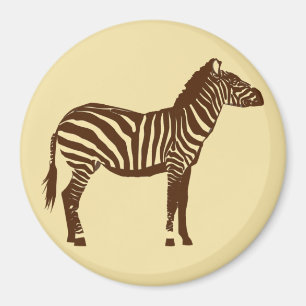 Imã Zebra - castanho chocolate e camelo Tan