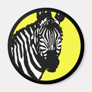 Imã zebra. círculo personalizável de cores.