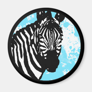 Imã zebra. círculo personalizável de cores.