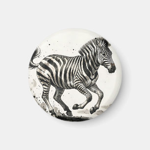 Imã Zebra Dinâmico em Arte de Tinta Correndo